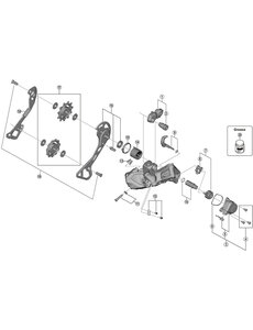 Shimano Shimano Spares RD-RX805-GS bracket axle unit for normal type