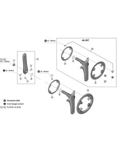 Shimano Shimano Spares FC-08 fixing bolt and nut set, M8 x 10.1 mm, for 46-36T