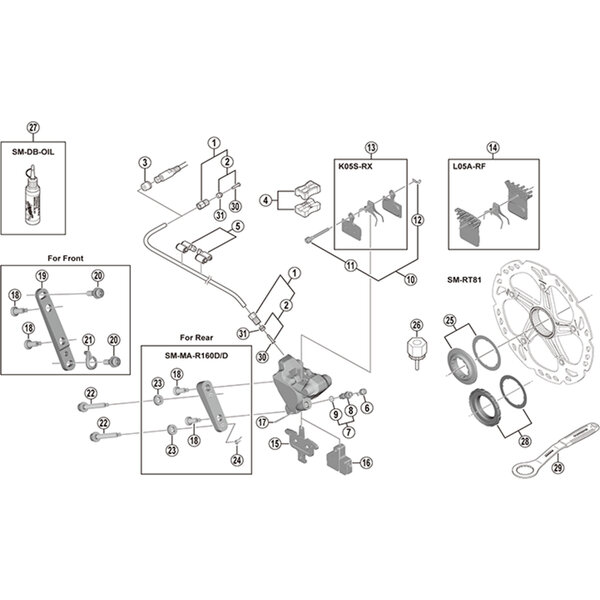 Shimano Shimano Spares BR-M4050 connection bolt unit