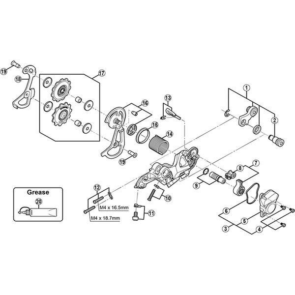 Shimano Shimano Spares RD-M640 outer plate assembly, SS-type