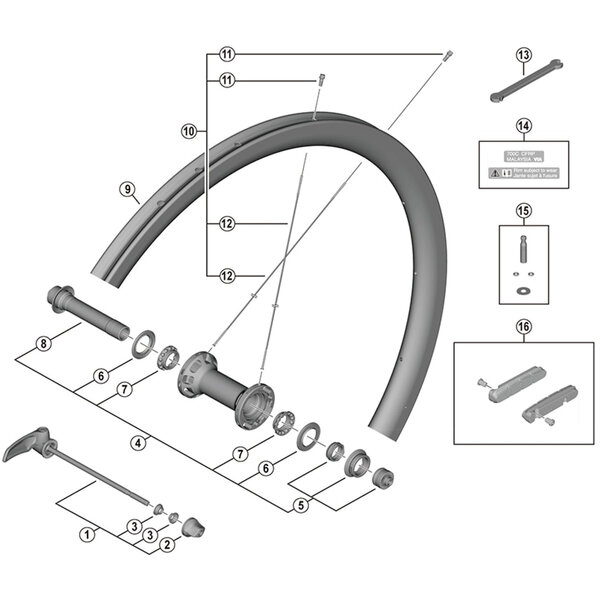 Shimano Shimano Spares WH-R9200-C36-TU-F spoke, 275 mm