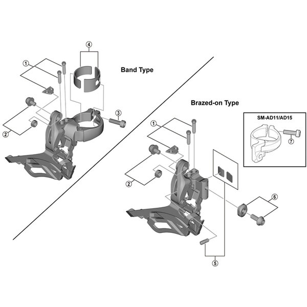 Shimano Shimano Spares FD-R2000 clamp band adapter, 28.6 mm