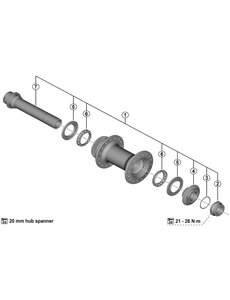 Shimano Shimano Spares HB-R7070 complete hub axle