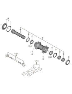 Shimano Shimano Spares HB-M9110-B complete hub axle, 110 mm