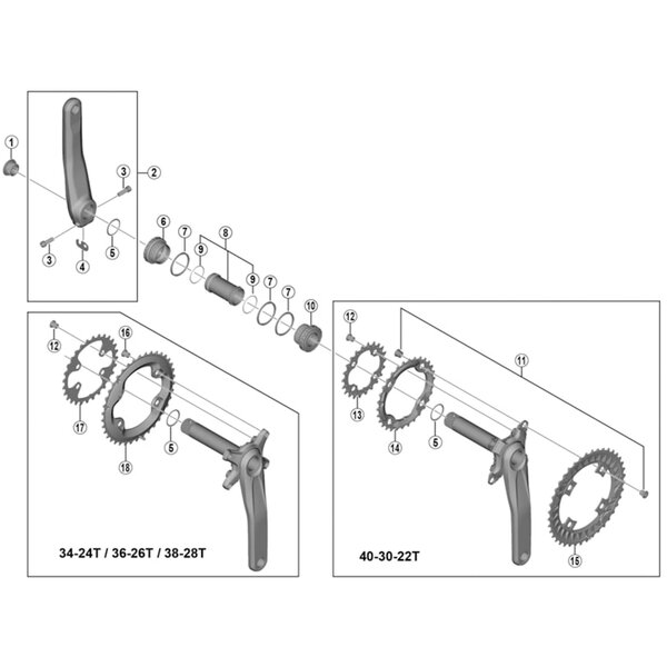 Shimano Shimano Spares FC-M6000 left hand crank arm unit 170 mm