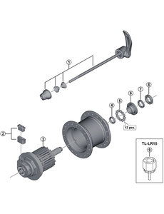 Shimano Shimano Spares DH-3D35-QR cone with dust cover, M11 x 12.1 mm