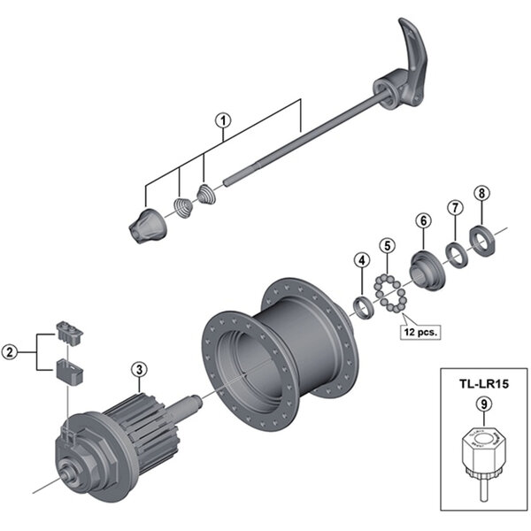 Shimano Shimano Spares DH-3D35-QR cone with dust cover, M11 x 12.1 mm