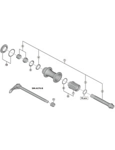 Shimano Shimano Spares FH-M9010-B hub axle, 148 mm