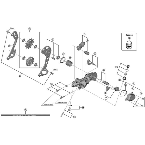 Shimano Shimano Spares RD-RX812 outer plate assembly