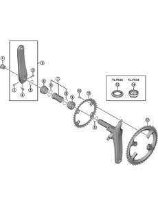 Shimano Shimano Spares FC-9000 crank arm fixing bolt, B-Type: 16 mm
