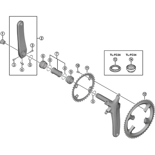 Shimano Shimano Spares FC-9000 crank arm fixing bolt, B-Type: 16 mm