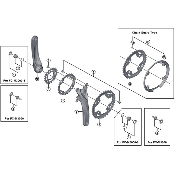 Shimano Shimano Spares FC-M3000 chain guard and fixing screws