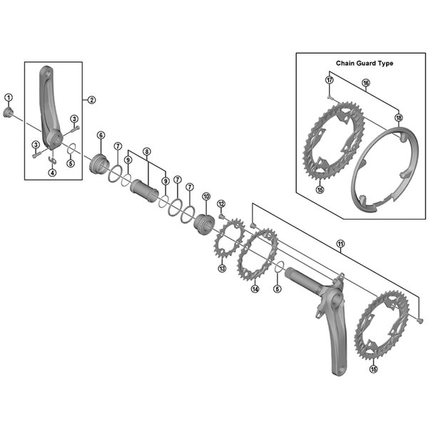 Shimano Shimano Spares FC-M4000 chain guard and fixing bolts