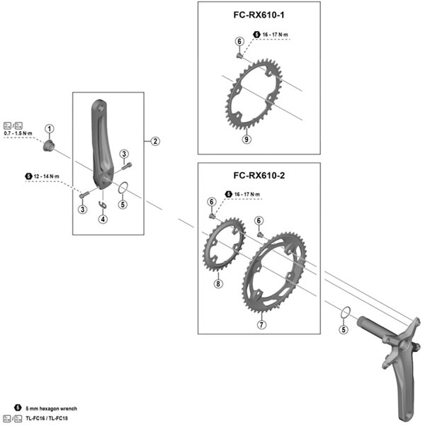 Shimano Shimano Spares FC-M582 crank arm fixing bolt