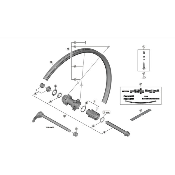 Shimano Shimano Spares WH-MT600-TL-R12-B-29 right hand spoke, 298.5 mm