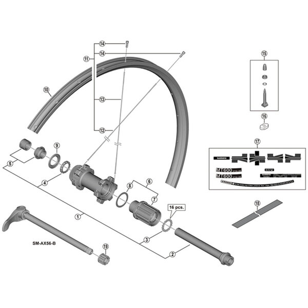 Shimano Shimano Spares WH-MT600-TL-F15-275 spoke -279 mm