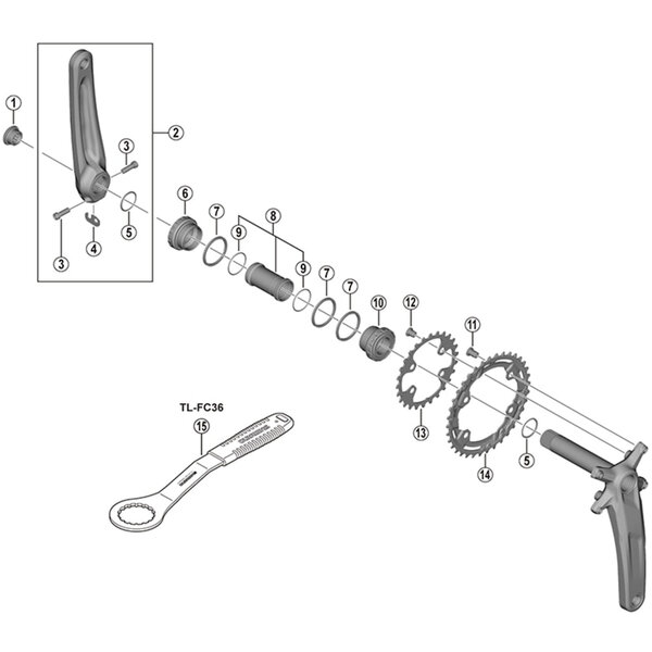 Shimano Shimano Spares FC-M5100-1 left hand crank arm unit
