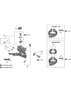 Shimano Shimano Spares FD-R8000 cable fixing bolt and cable adjust bolt
