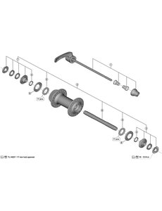 Shimano Shimano Spares HB-M595 complete hub axle, 108 mm
