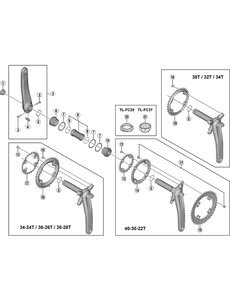 Shimano Shimano Spares FC-M672 double gear fixing bolt and nut, M8 x 8.5 mm, set of 4