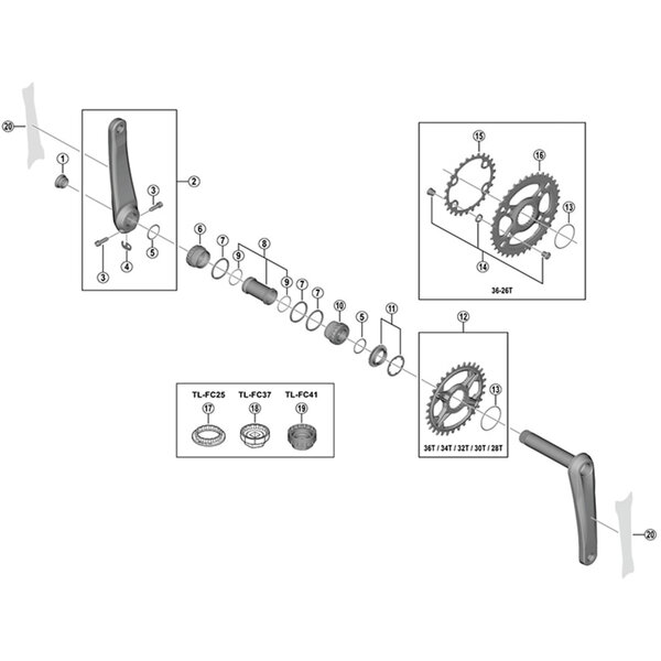 Shimano Shimano Spares FC-M8100 lock ring and washer