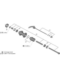 Shimano Shimano Spares FH-MT500-B complete quick release, 176 mm
