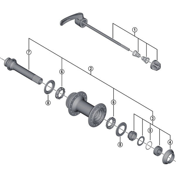 Shimano Shimano Spares HB-M8000 complete quick release, 133 mm