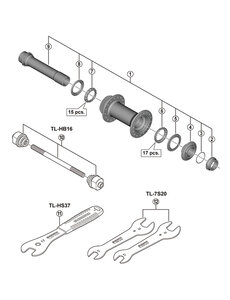 Shimano Shimano Spares HB-M8010 hub axle unit