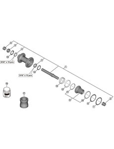 Shimano Shimano Spares FH-M8130-B complete hub axle, 157 mm
