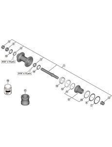 Shimano Shimano Spares FH-M7130-B complete hub axle, 157 mm