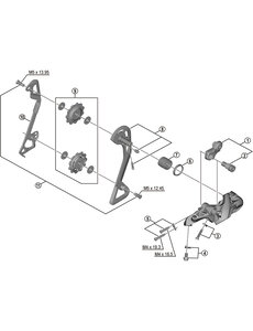 Shimano Shimano Spares RD-T8000 bracket axle unit for normal type