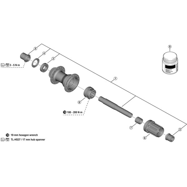Shimano Shimano Spares FH-TC500 freewheel body unit, Micro Spline