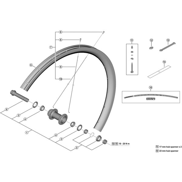 Shimano Shimano Spares WH-RS710-C32-TL-R right hand spoke, 281.5 mm
