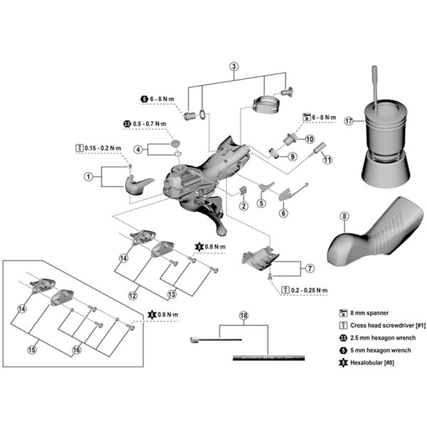 Shimano Shimano Spares ST-R7120 right hand lid unit