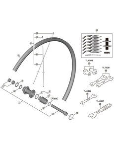 Shimano Shimano Spares FH-RS470 complete hub axle, 142 mm