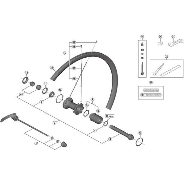 Shimano Shimano Spares WH-RS700-C30-TL-R valve unit