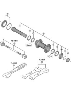Shimano Shimano Spares HB-M7010-B Complete hub axle