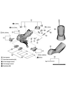Shimano Shimano Spares ST-RX820 right hand name plate R and fixing screw
