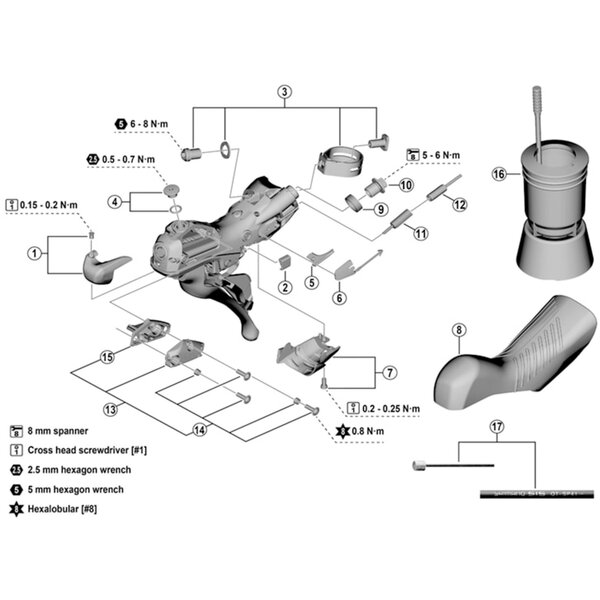 Shimano Shimano Spares ST-RX820 right hand name plate R and fixing screw
