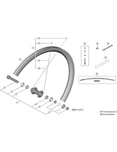 Shimano Shimano Spares WH-RX880-TL-F12 complete hub axle