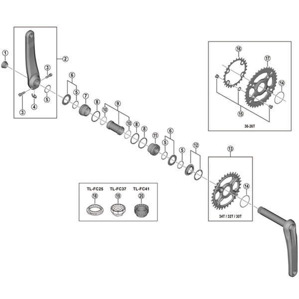 Shimano Shimano Spares FC-M9020-B1 Spacer and Ring