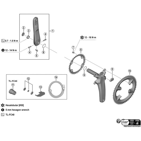 Shimano Shimano Spares FC-R8100 clamp screw with washer, M6 x 19 mm