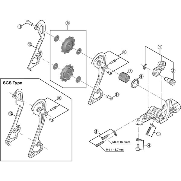 Shimano Shimano Spares RD-M781 outer plate assembly GS-type