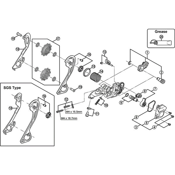 Shimano Shimano Spares RD-M786 outer plate assembly SGS-type