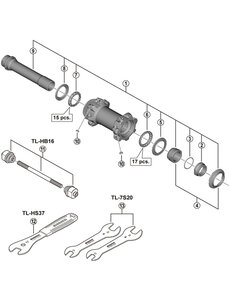 Shimano Shimano Spares HB-M8110-BS complete hub axle, 110 mm
