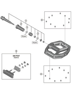 Shimano Shimano Spares SM-PD67 reflector unit, pack of 4