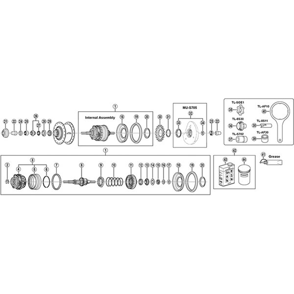 Shimano Shimano Spares SG-S505 Internal assembly