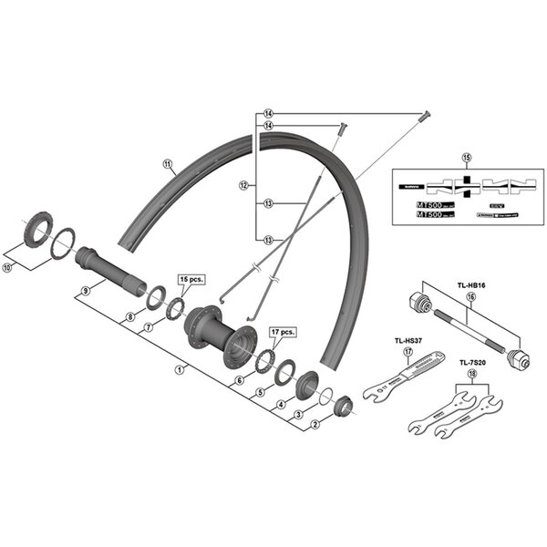 Shimano Shimano Spares HB-M618 hub axle unit