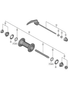 Shimano Shimano Spares HB-5800 complete hub axle