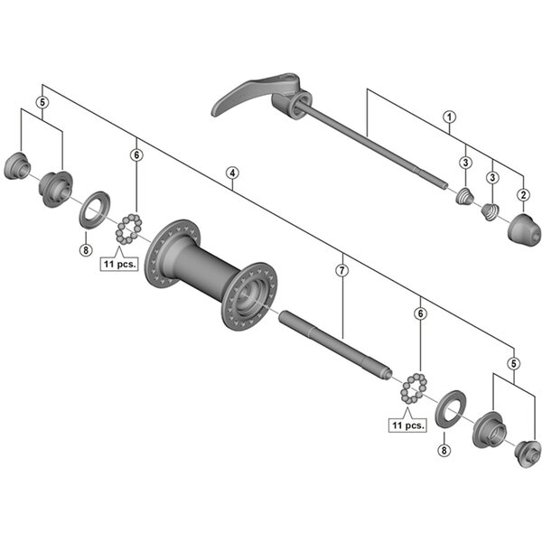 Shimano Shimano Spares HB-5800 complete hub axle
